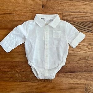 Janie and Jack White buttons down onesie